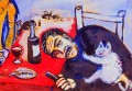 Homme à table contemporain Marc Chagall